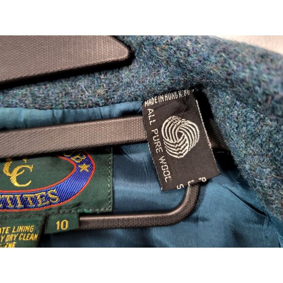 Charter Club Petites Wool Blazer Blue-Green Hong Kong Tailored Academia - Picture 13 of 14